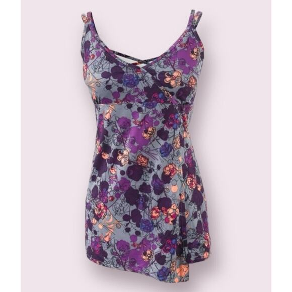REI CO-OP Sariska Print Bra Top Tank Tunic Purple Orange Gray Women's Size 8 M - Picture 1 of 11
